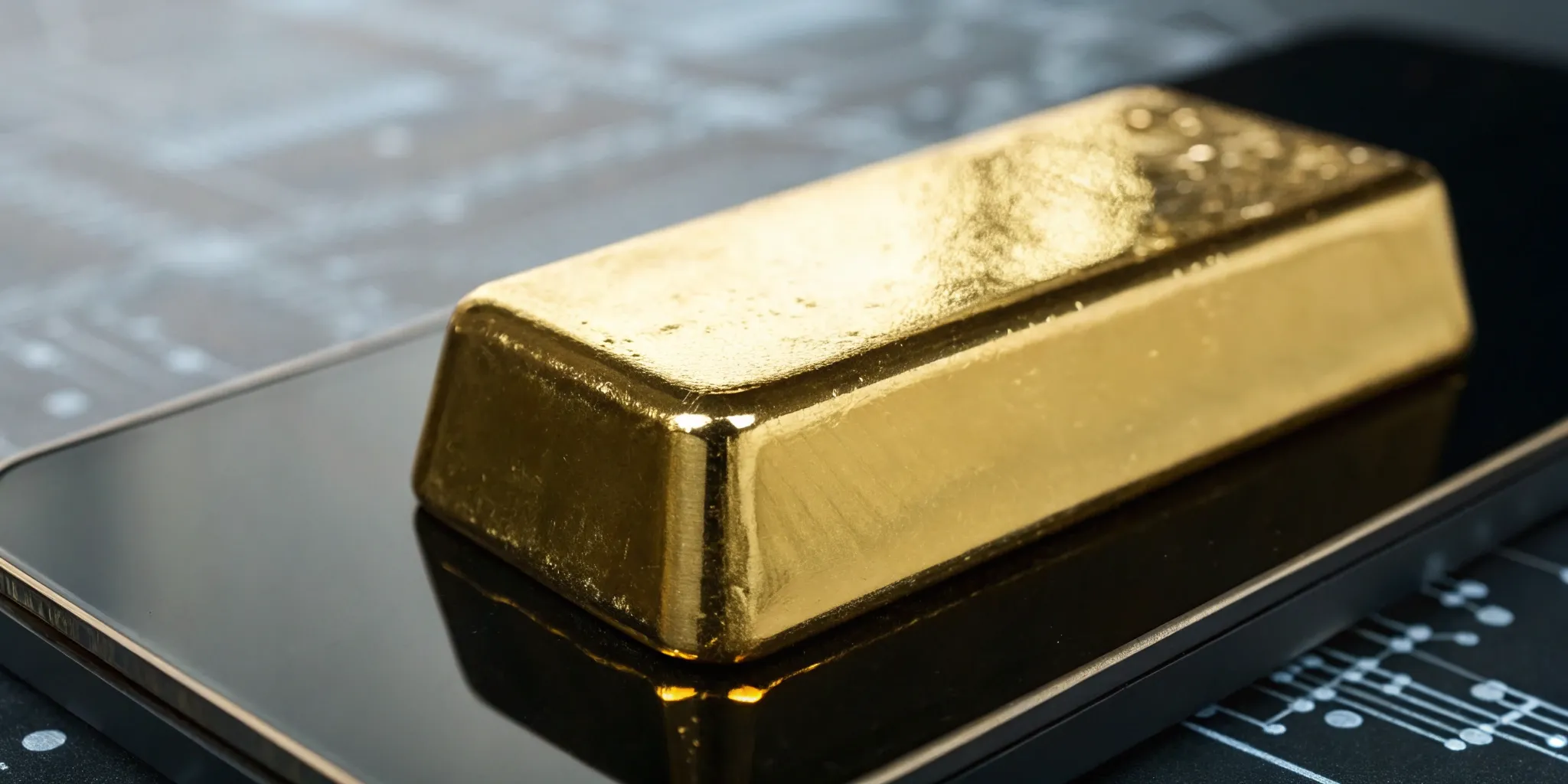 Sleek digital vault with tokenized gold bars and blockchain nodes representing DeFi innovation in 2025