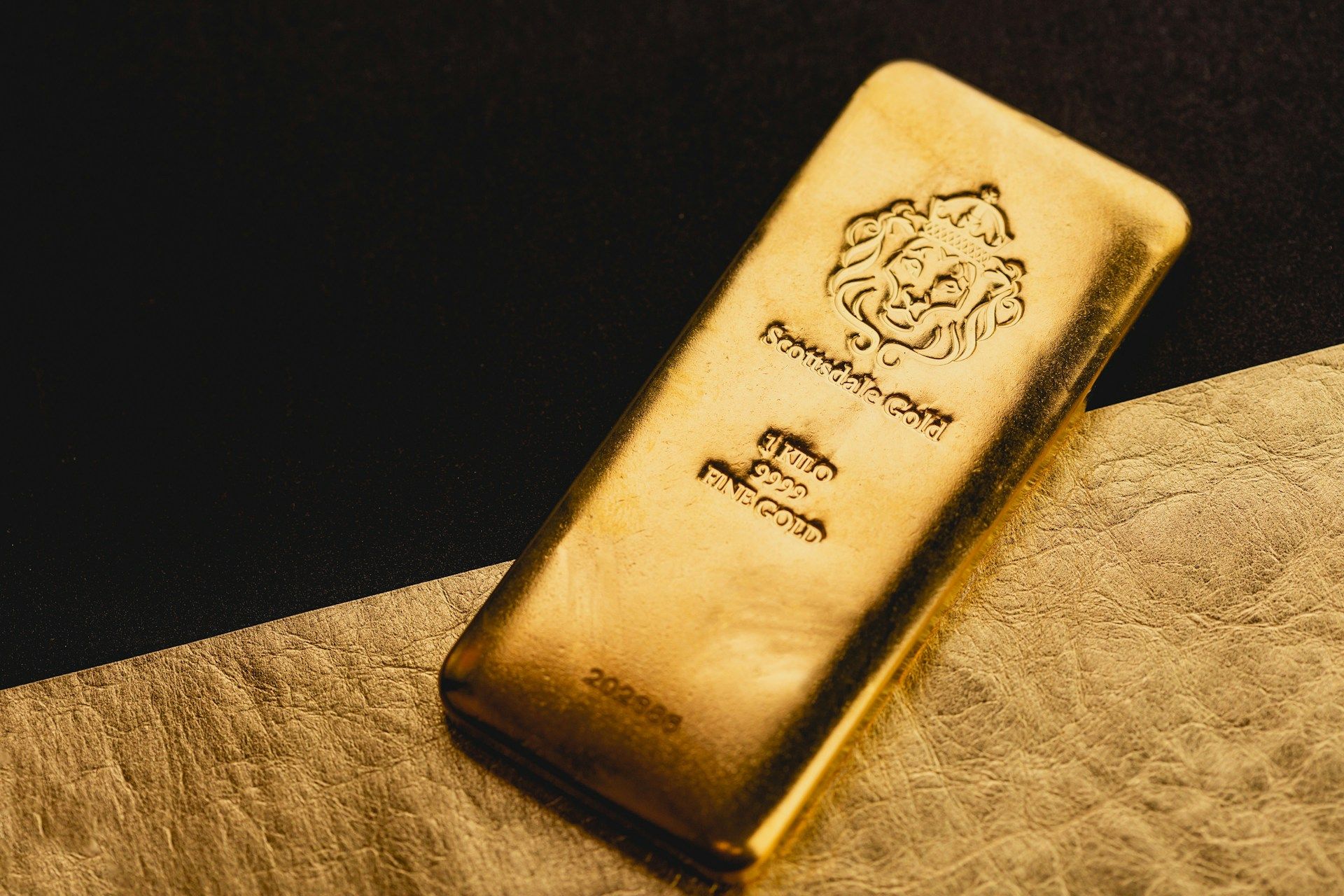 Gold bars connected by a digital blockchain network representing tokenized gold integration with DeFi platforms