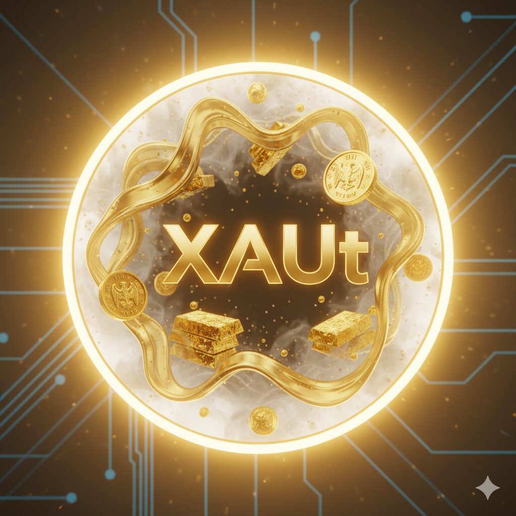 Smartphone displaying XAUT token balances and yield earnings on a modern DeFi dashboard within the TON blockchain ecosystem