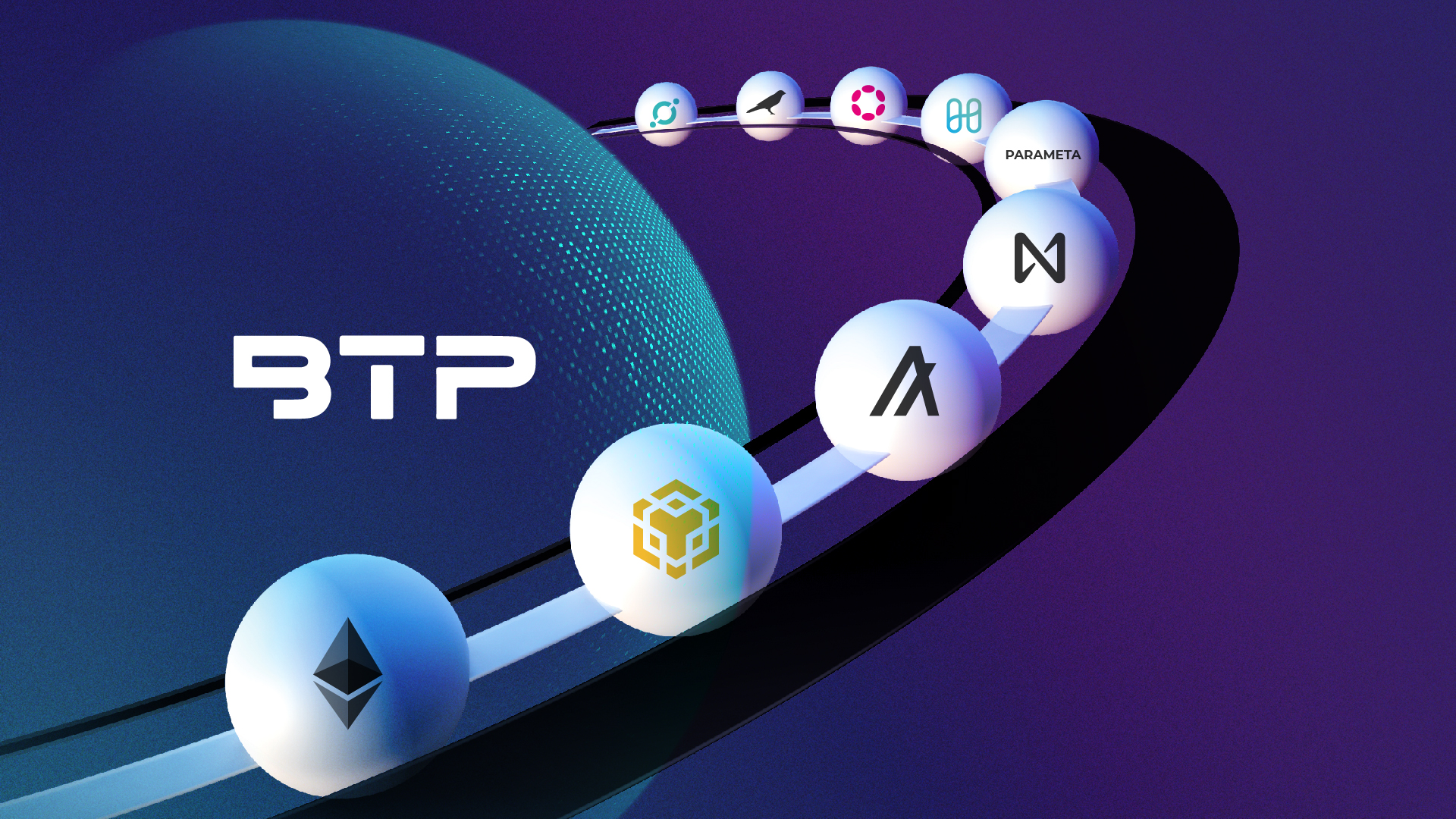 Blockchain cross-chain bridge interoperability icon