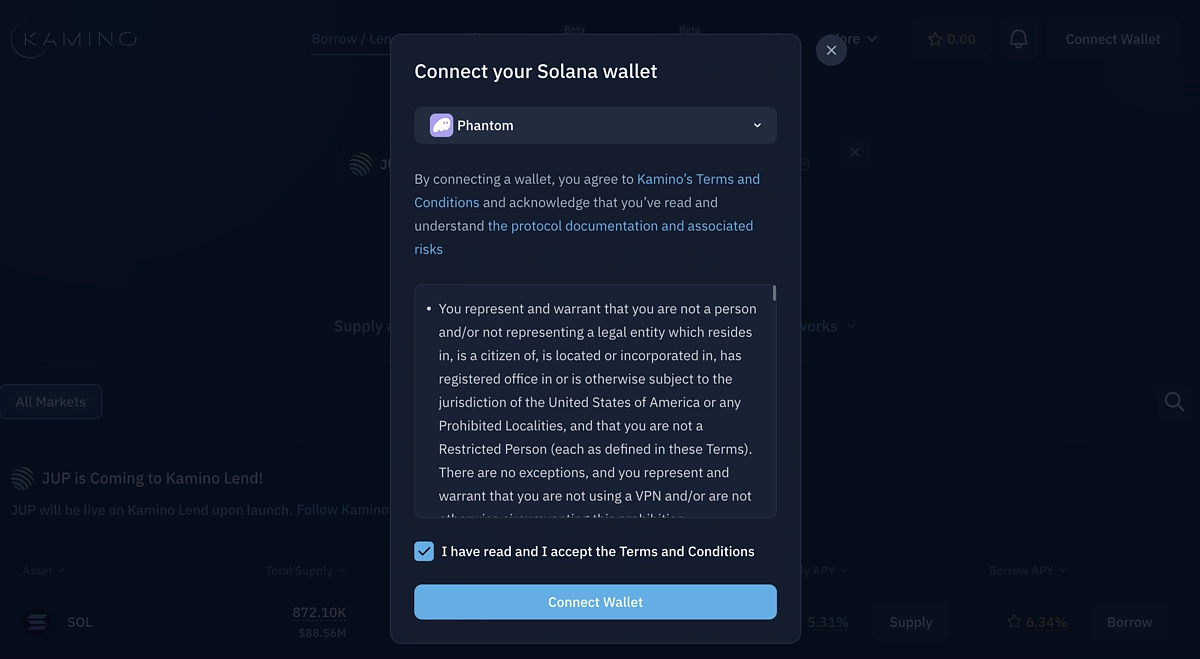 Kamino Finance lending XAUT0 Solana